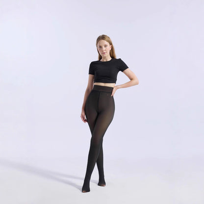Women's jumpsuit black translucent pantyhose tight fitting and hip lifting one-piece pants