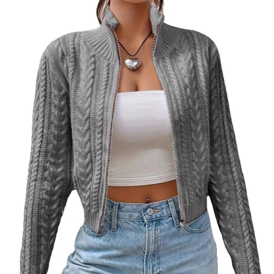 Women's Zip Knit Cardigan Sweater