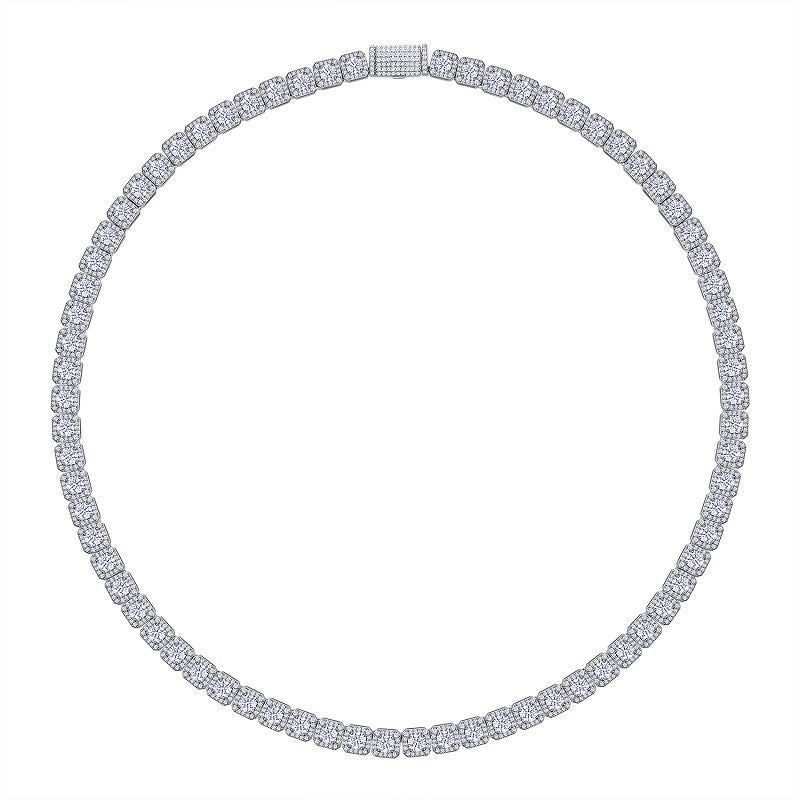 Viereckige Rock Candy Kette Personalisiertes Design Moissanit Cuban Chain Halskette