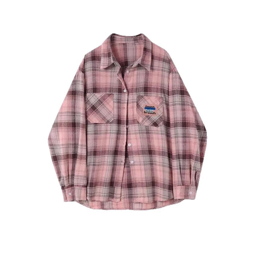 Chic Plaid Sunscreen Shirt Jacket for Women - Unique Design Spring Summer Thin Breathable Top