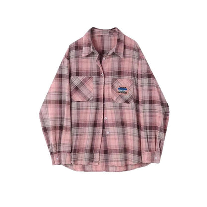 Chic Plaid Sunscreen Shirt Jacket for Women - Unique Design Spring Summer Thin Breathable Top