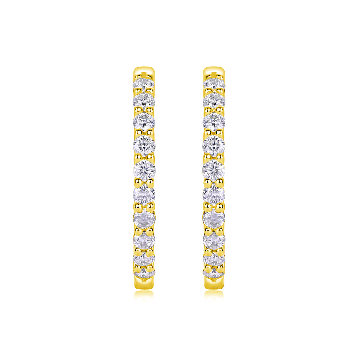 Moissanite Diamond Stud Earrings Authentic S925 Platinum-Plated