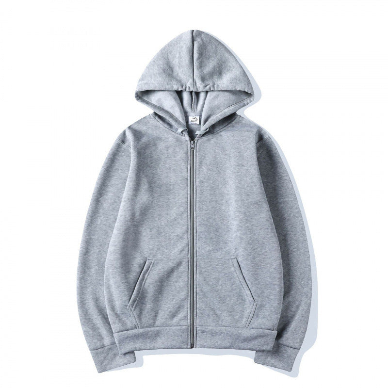 Unisex Hooded Sweatshirt Jacket - Pure Color Loose Fit Sports Wear for Spring and Autumn