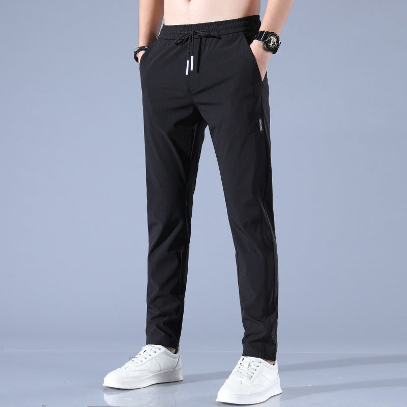 Schnell trocknende dünne Eis-Seide Herren Freizeithose elastisch atmungsaktiv gerades Bein Sporthose