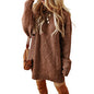 Laziness Casual Style Knit Dress with Herringbone Texture Knee-Length Skirt European and American Fashion Cross-border Trendy Dress