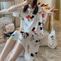 Pajamas Women's Summer Nightdress Short-Sleeved Ladies Summer Home Wear Suit Students Cute Plus Size