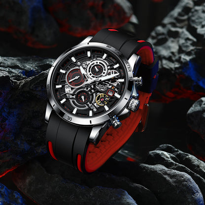 Skeleton Quartz Watch – Multifunctional Men's Timepiece