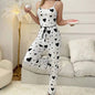 Cross-border Hot Selling Homewear Striped Heart-shaped Strap Nightwear Women's Wearable Long Pants Two-piece Set