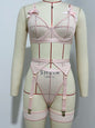 Women's Sexy Mesh Lingerie Set with Bowknot Binding