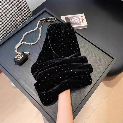 Casual glutinous rice women's loose high waisted straight leg wide leg pants