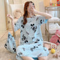 Pajamas Women's Summer Nightdress Short-Sleeved Ladies Summer Home Wear Suit Students Cute Plus Size