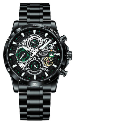 Skeleton Quartz Watch – Multifunctional Men's Timepiece