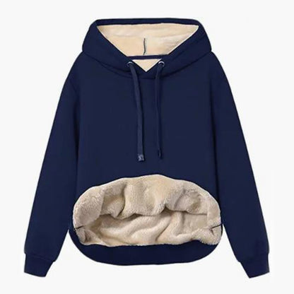 Winter Women's Warm Lamb Fleece Pocket Hooded Sweater Coat