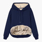 Winter Women's Warm Lamb Fleece Pocket Hooded Sweater Coat
