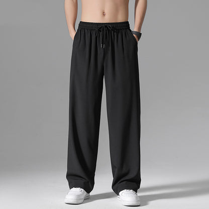 Straight tube loose breathable casual micro elastic sports pants for men