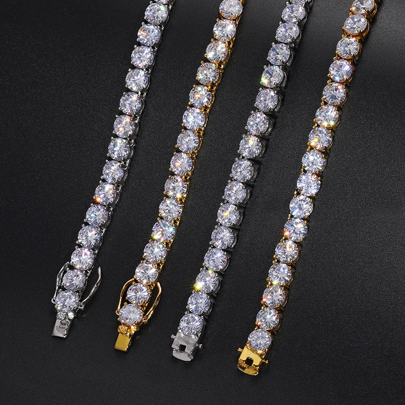 TUHE Unisex Moissanit Tennis S925 Halskette VVS1 Moissanit Tenniskette S925 Silber für Herren Damen Geschenk Besteht Diamanttest