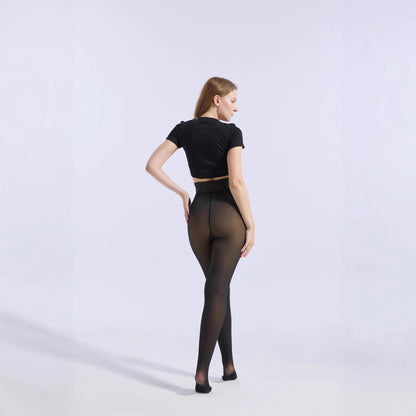 Women's jumpsuit black translucent pantyhose tight fitting and hip lifting one-piece pants