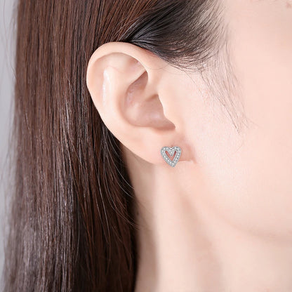 Original 925 Sterling Silber Ohrringe 2025 Stecker Creolen Kristall Ohrringe für Damen Roségold Krone Herz Unendlichkeit Biene Ohrring Schmuck