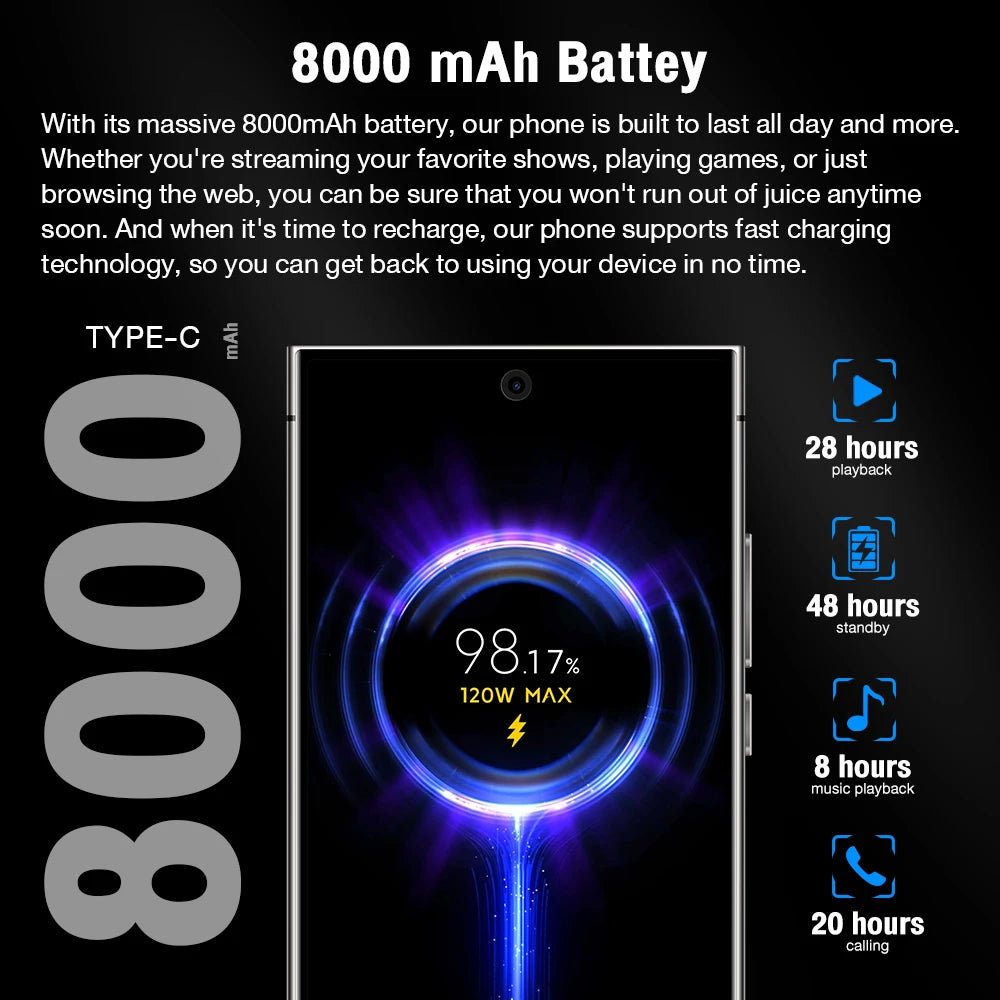2026 HOT S26 Ultra NEW 7.3HD Global Edition Original Smart Dual Card 7800mAh Battery Facial Recognition Function