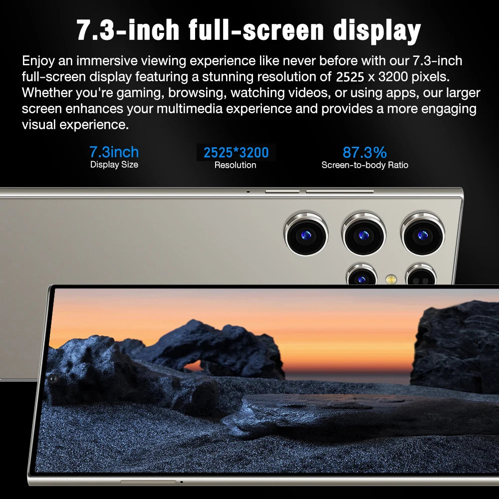 2026 HOT S26 Ultra NEW 7.3HD Global Edition Original Smart Dual Card 7800mAh Battery Facial Recognition Function