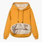 Winter Women's Warm Lamb Fleece Pocket Hooded Sweater Coat