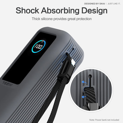 Silikonhülle für Anker Zolo 25000mAh 165W Powerbank Tragbares Ladegerät Schutzhülle Reisetasche TF/SIM-Aufbewahrungstasche