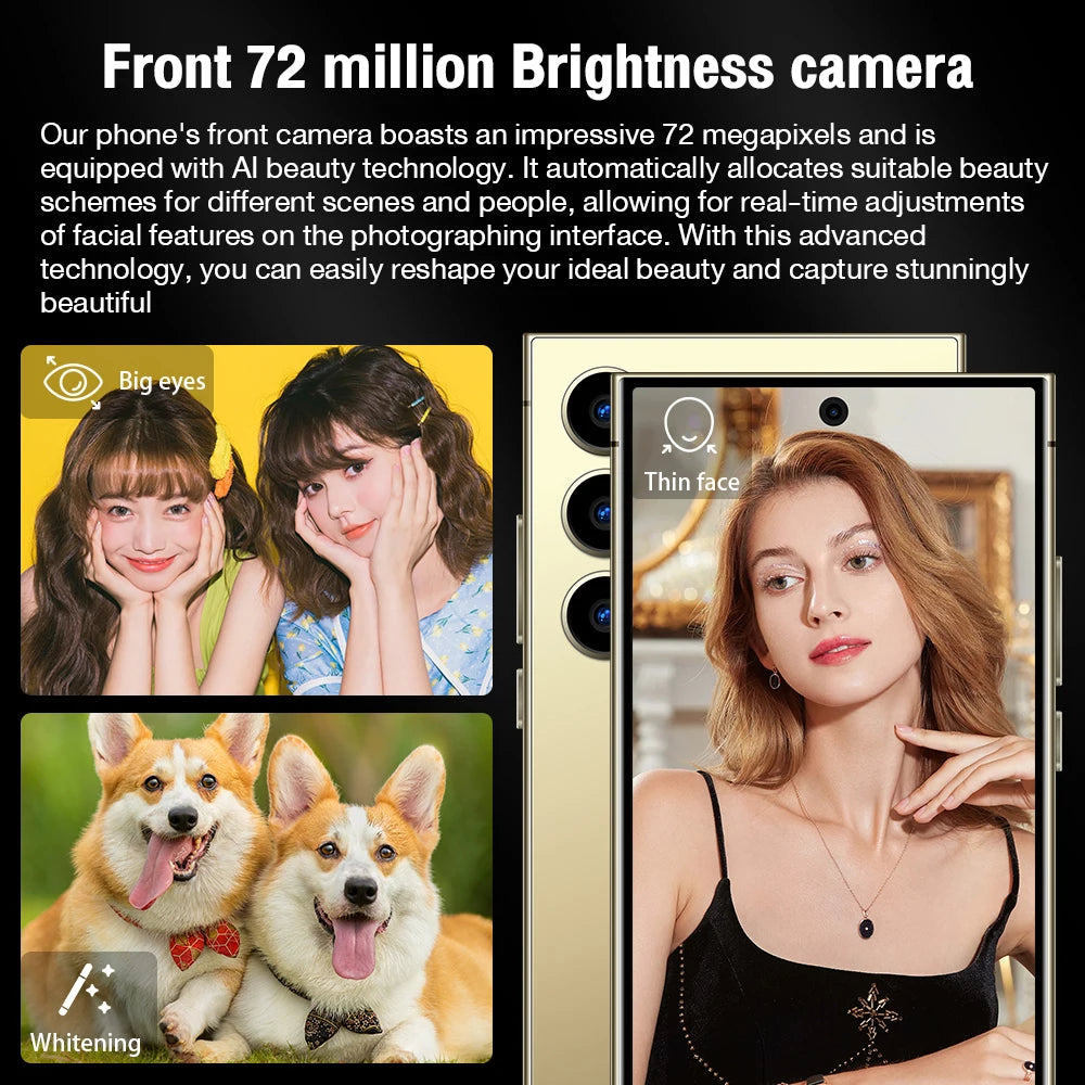 2026 HOT S26 Ultra NEW 7.3HD Global Edition Original Smart Dual Card 7800mAh Battery Facial Recognition Function