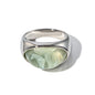 Uworld Unique Natural Stone Green Stainless Steel France Metal Golden  Ring Waterproof Charm Trendy Jewelry Women