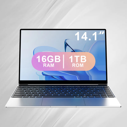 New Ultra Slim Laptop 14.1" 16GB RAM 2TB SSD Intel N3700 Gaming PC 1920*1080 Display Office Study Computer PC Windows 11 Pro