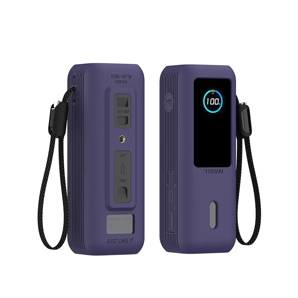 Silikonhülle für Anker Zolo 25000mAh 165W Powerbank Tragbares Ladegerät Schutzhülle Reisetasche TF/SIM-Aufbewahrungstasche