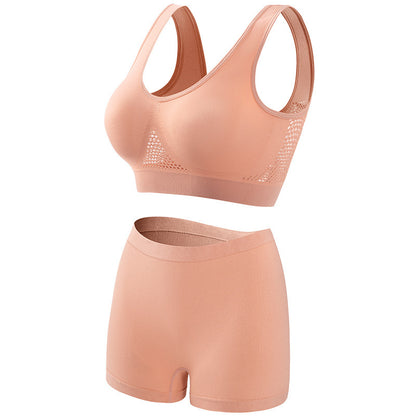 Large chest, small gathering, plus size lingerie for women weighing 200 pounds, seamless sports bra set
