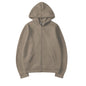 Unisex Hooded Sweatshirt Jacket - Pure Color Loose Fit Sports Wear for Spring and Autumn