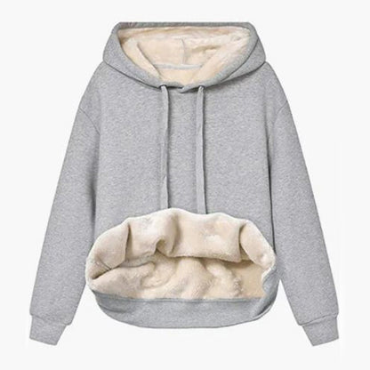 Winter Women's Warm Lamb Fleece Pocket Hooded Sweater Coat