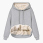 Winter Women's Warm Lamb Fleece Pocket Hooded Sweater Coat