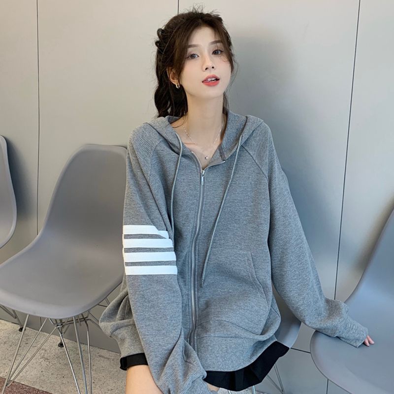 Fish Scale Pattern Hoodie Sweatshirt Lightweight Loose Casual Top Style Comfortable Outerwear