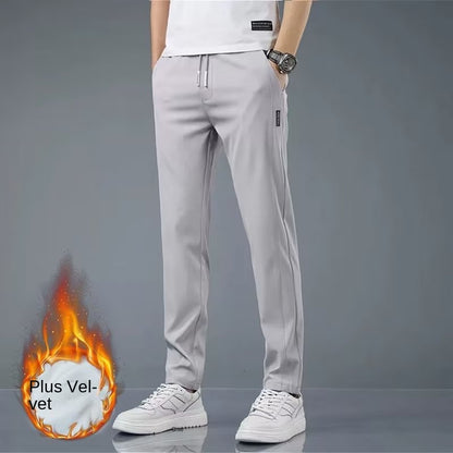 Schnell trocknende dünne Eis-Seide Herren Freizeithose elastisch atmungsaktiv gerades Bein Sporthose