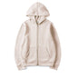 Unisex Hooded Sweatshirt Jacket - Pure Color Loose Fit Sports Wear for Spring and Autumn
