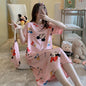 Pajamas Women's Summer Nightdress Short-Sleeved Ladies Summer Home Wear Suit Students Cute Plus Size