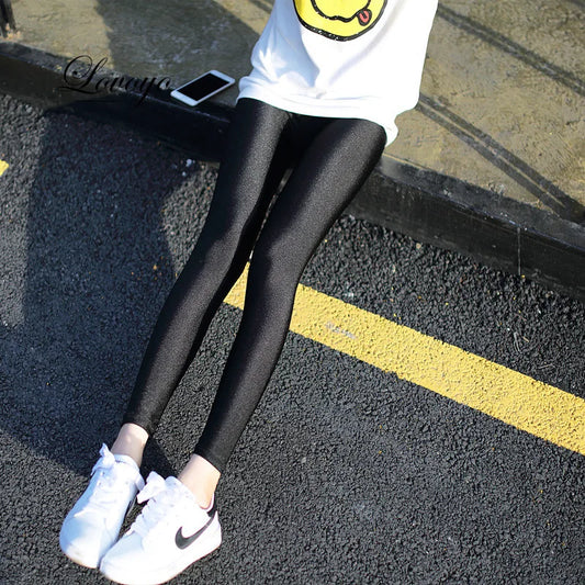 Ice Silk High Waist Slim Leggings Tights S-5XL Women