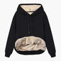 Winter Women's Warm Lamb Fleece Pocket Hooded Sweater Coat