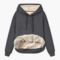 Winter Women's Warm Lamb Fleece Pocket Hooded Sweater Coat