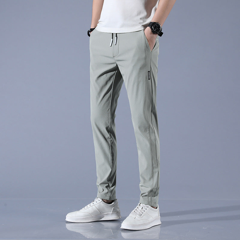 Schnell trocknende dünne Eis-Seide Herren Freizeithose elastisch atmungsaktiv gerades Bein Sporthose