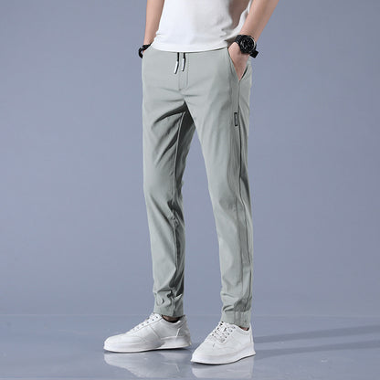 Schnell trocknende dünne Eis-Seide Herren Freizeithose elastisch atmungsaktiv gerades Bein Sporthose