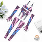 Tie-Dye Colorful Small Bust Gathering Mesh Sexy Lingerie Five-Piece Set for Women