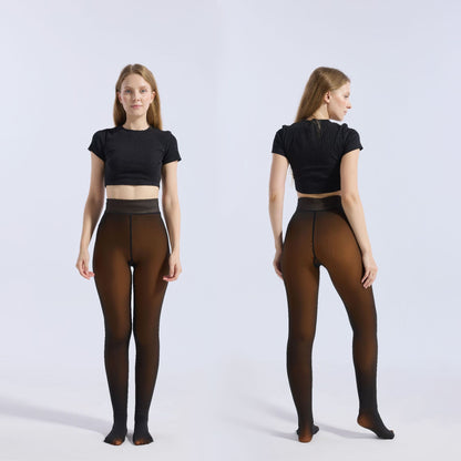 Women's jumpsuit black translucent pantyhose tight fitting and hip lifting one-piece pants