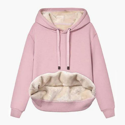 Winter Women's Warm Lamb Fleece Pocket Hooded Sweater Coat