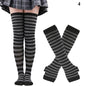 1 Set Damen Mädchen Overknee Lange Gestreifte Bedruckte Oberschenkelhohe Baumwollsocken Armstulpen Handschuhe Süße Niedliche Plus Size Overknee-Socken