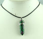 Natural Stone Crystal Hexagonal Pendant — Quartz, Tiger Eye & More