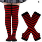 1 Set Damen Mädchen Overknee Lange Gestreifte Bedruckte Oberschenkelhohe Baumwollsocken Armstulpen Handschuhe Süße Niedliche Plus Size Overknee-Socken