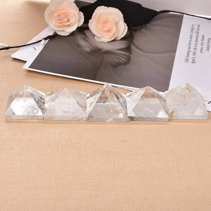 Clear Quartz Pyramid Chakra Reiki Tower - Home Decor